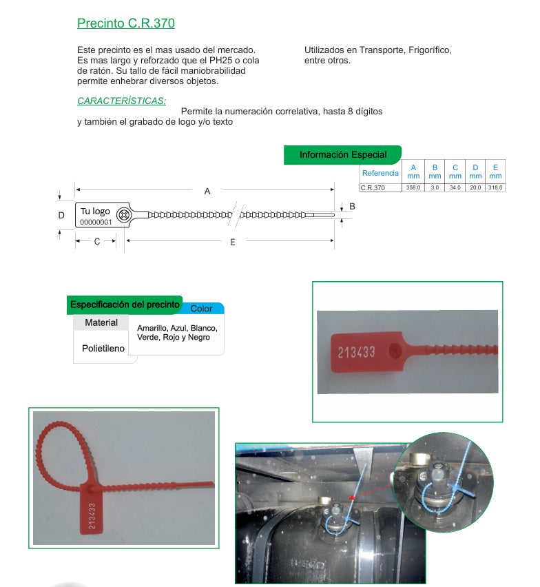 Precintos plásticos CR 370